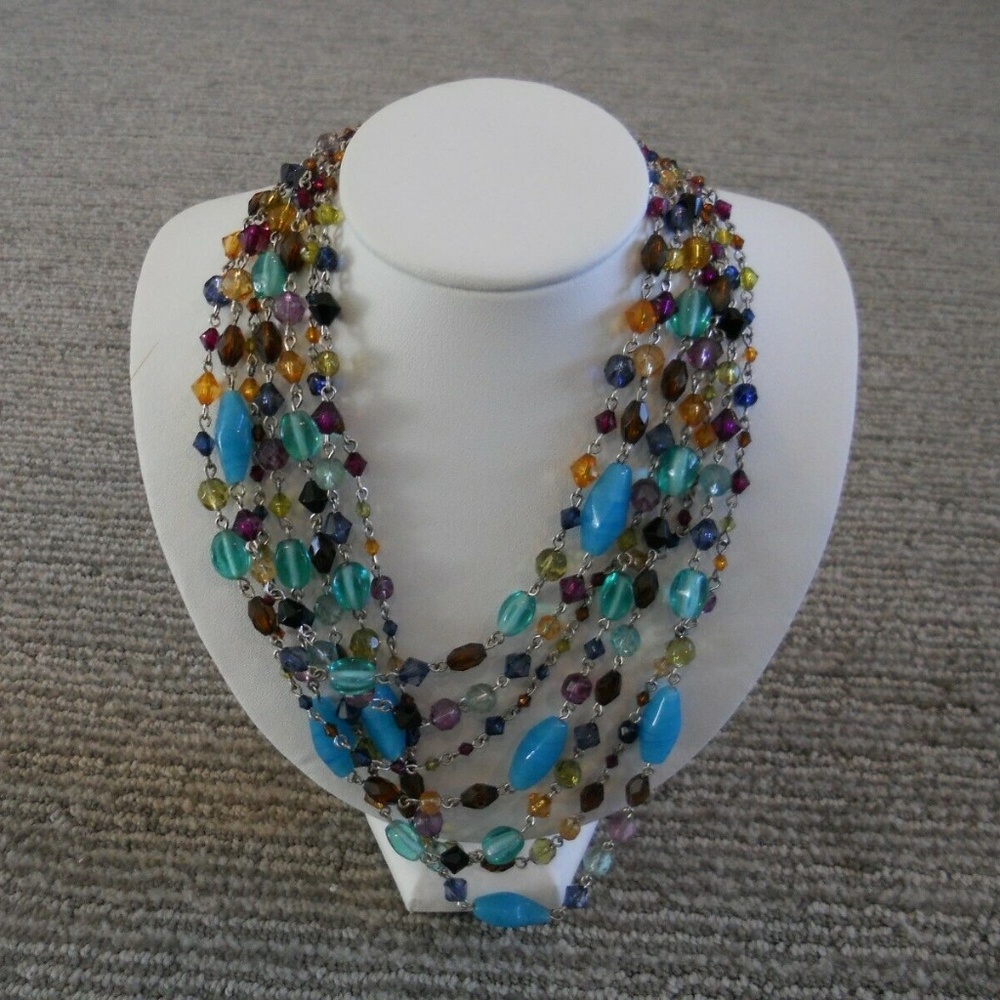 Lia Sophia 7-Strand Glass & Plastic Bead Necklace